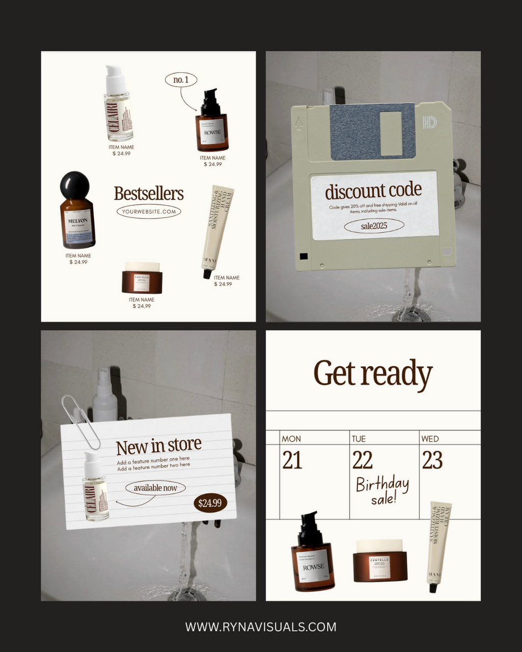 12 social media templates - Trendy Aesthetics