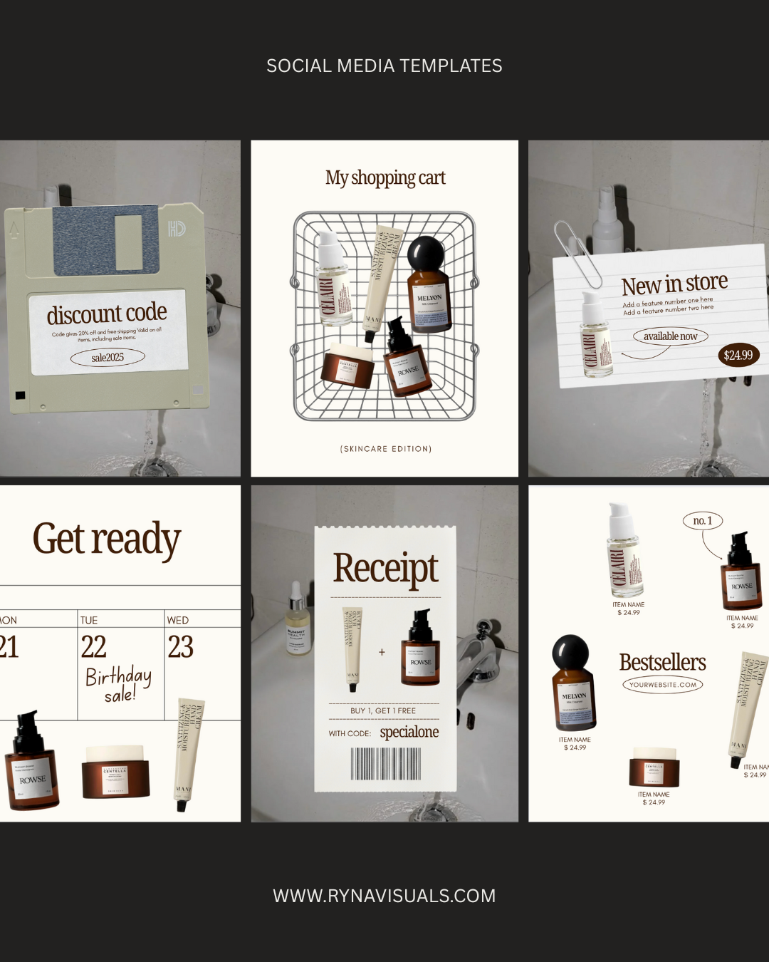 12 social media templates - Trendy Aesthetics